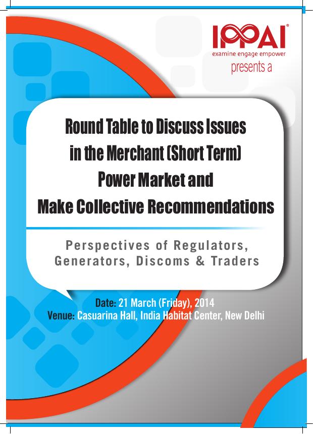 Brochure cover, Round Table on the Merchant (Short Term) Power Market