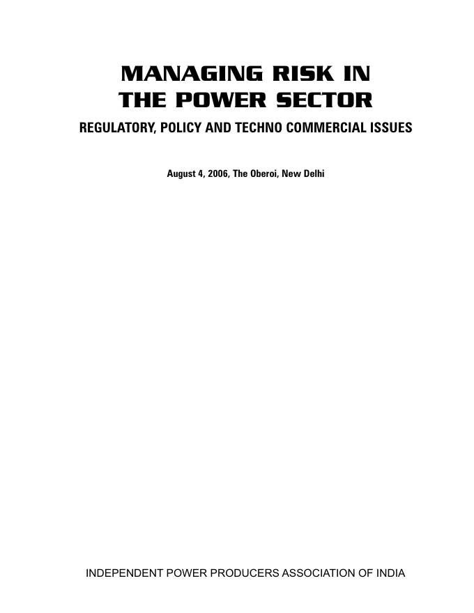Risk in the Indian Power Sector